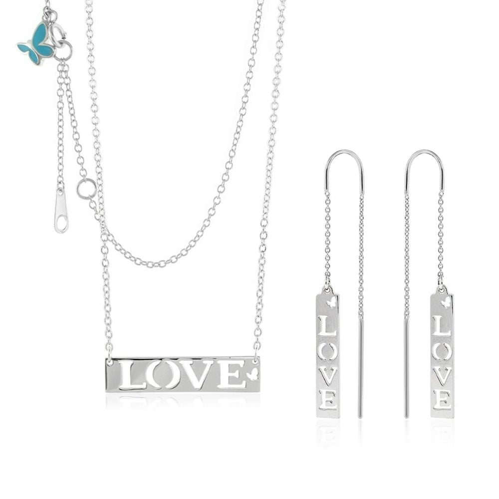 Sydney Leigh Love Necklace & Earrings Set