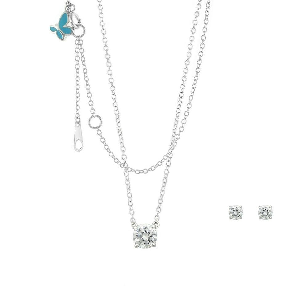 Sydney Leigh Cz Pendant & Earrings Set.