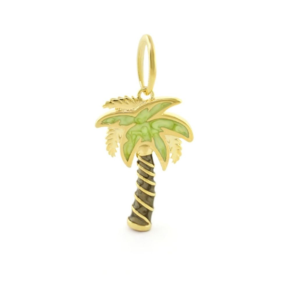 18K Gold Palm Tree Pendant