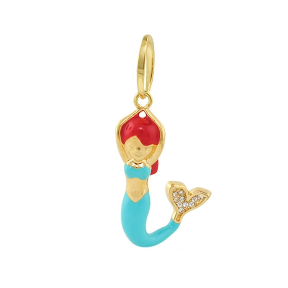 18K Gold Mermaid Pendant