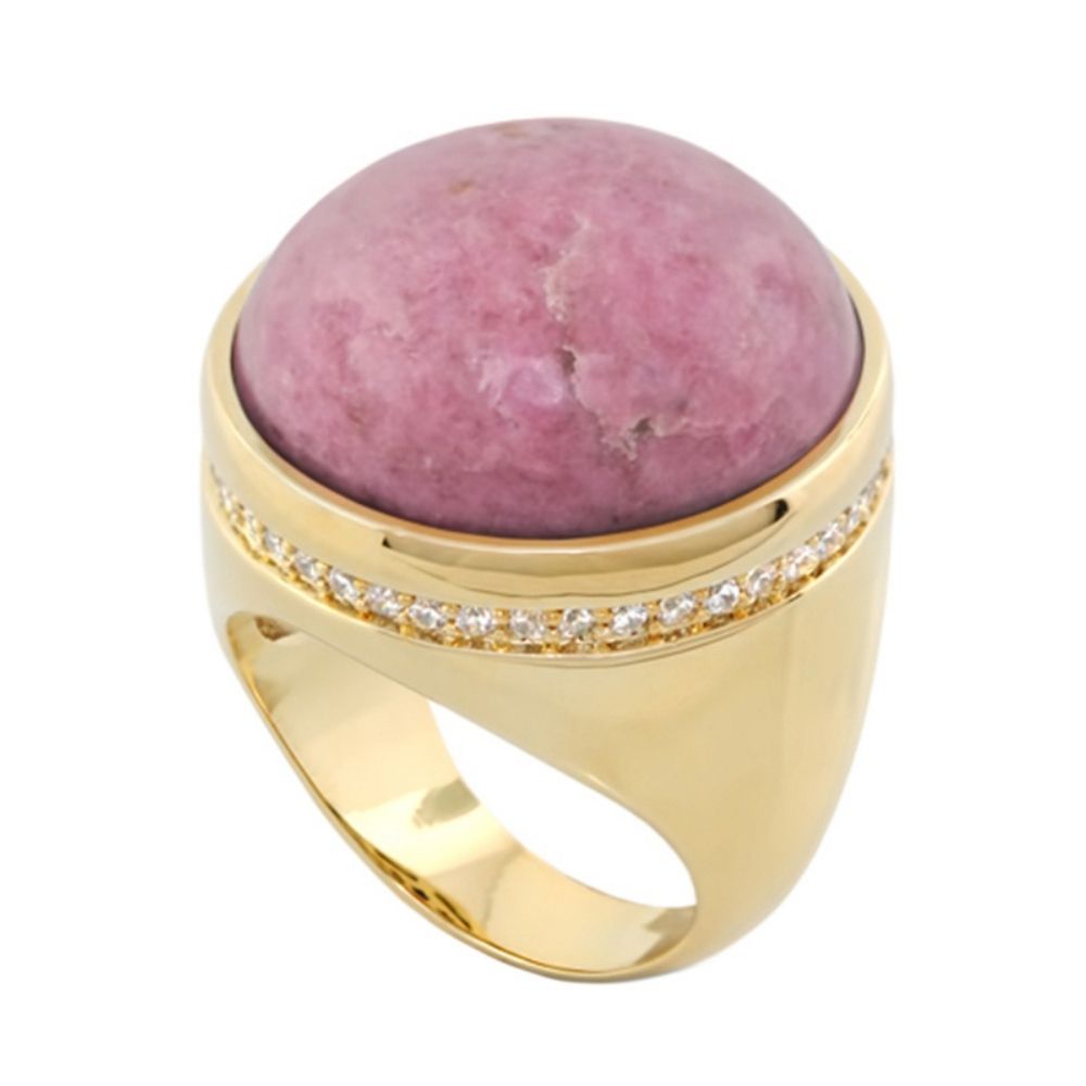 Chunky Town Ring — Pavé-Trim Dome