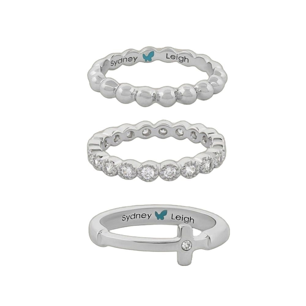 Sydney Leigh Cross Rings Set of 3