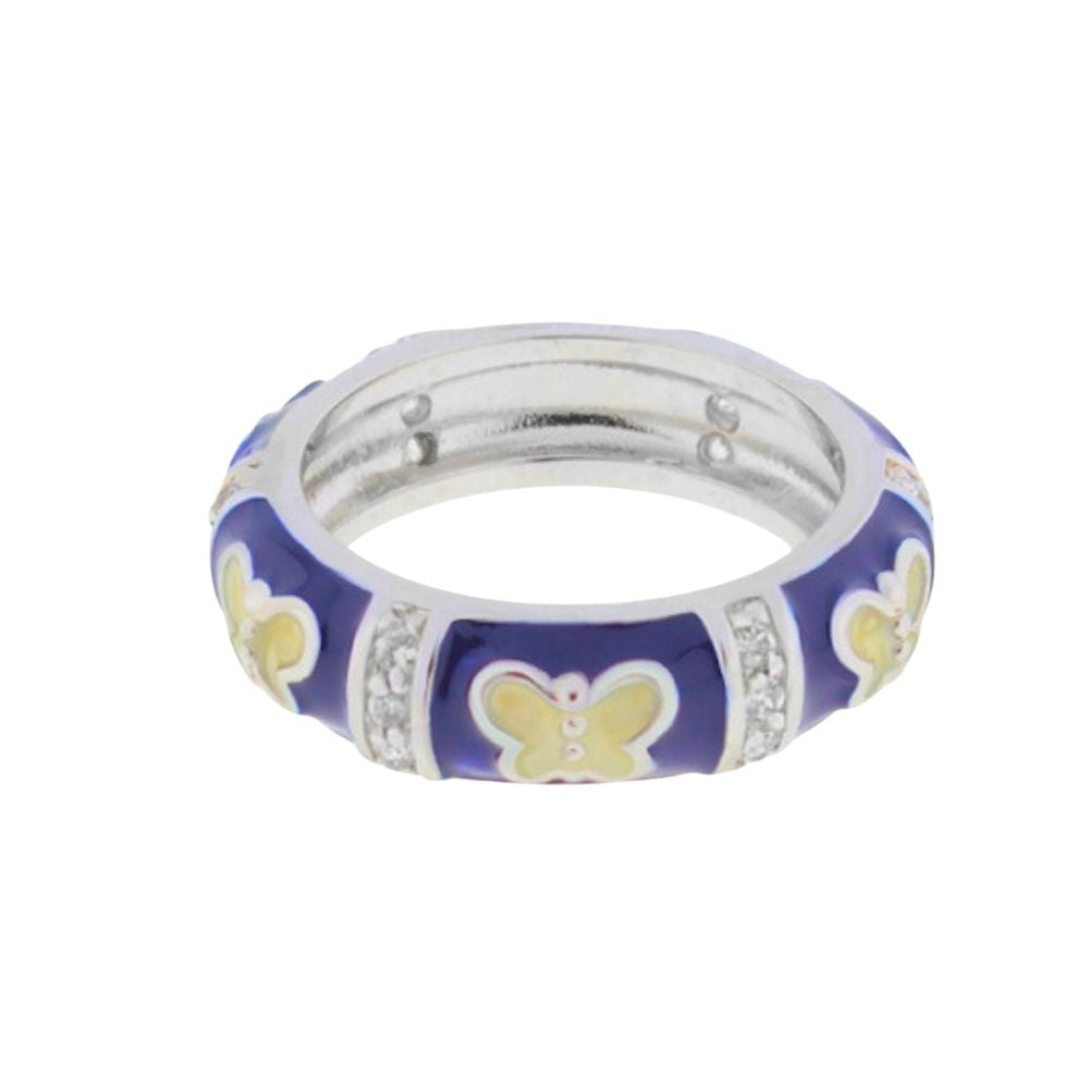 Butterfly World Ring — Domed Pavé Station