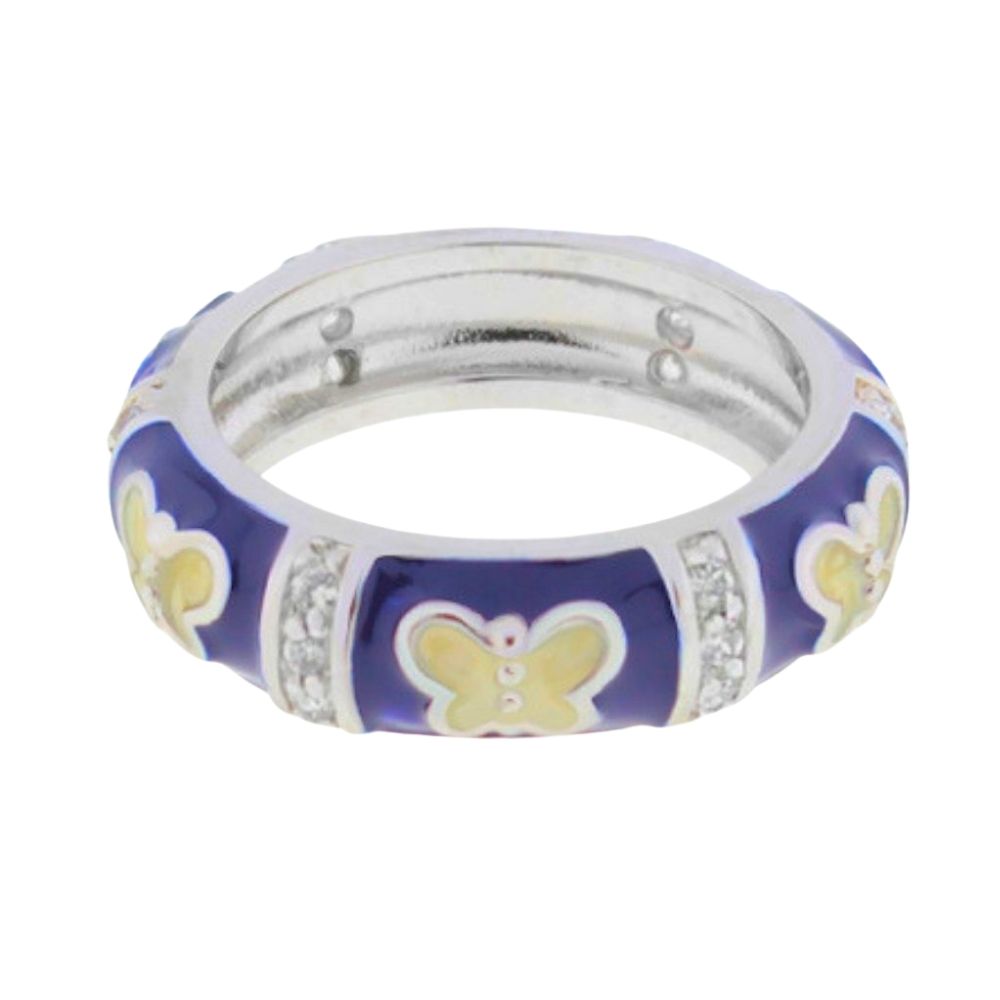 Butterfly World Ring — Domed Pavé Station