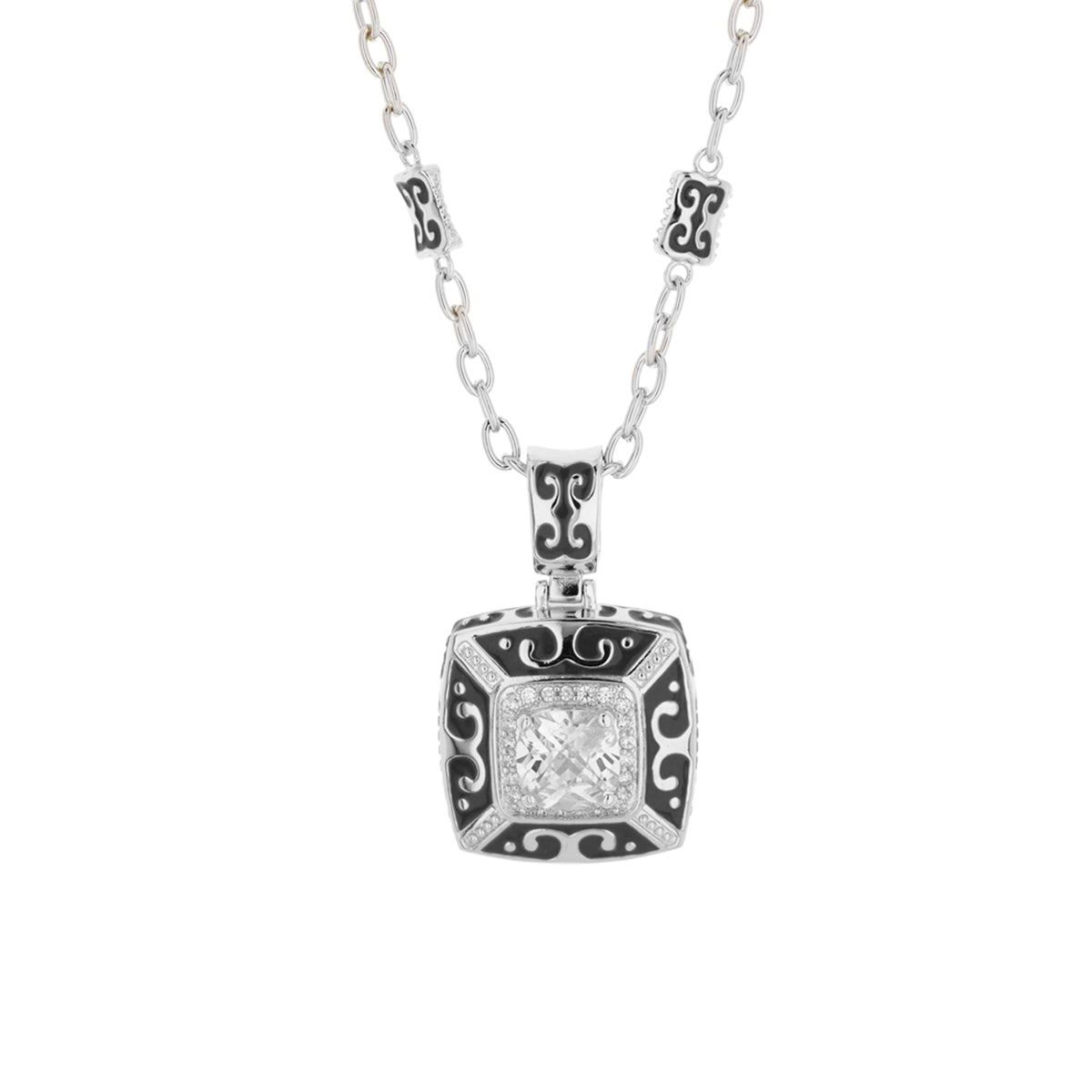 Enamel Engagement — Framed Crystal Pendant