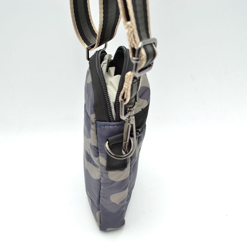 Camouflage Puffer Crossbody Bag Mini Utility Shoulder Bag with Adjustable Strap