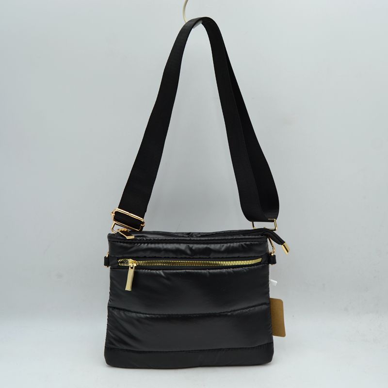 Sleek Multi-Pocket Puffer Crossbody Bag
