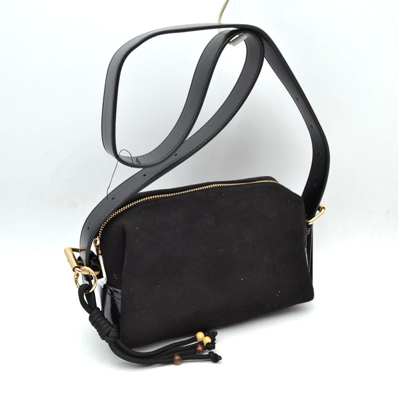 Minimalist Matte Crossbody Bag with Beaded Tassel Cord Accent