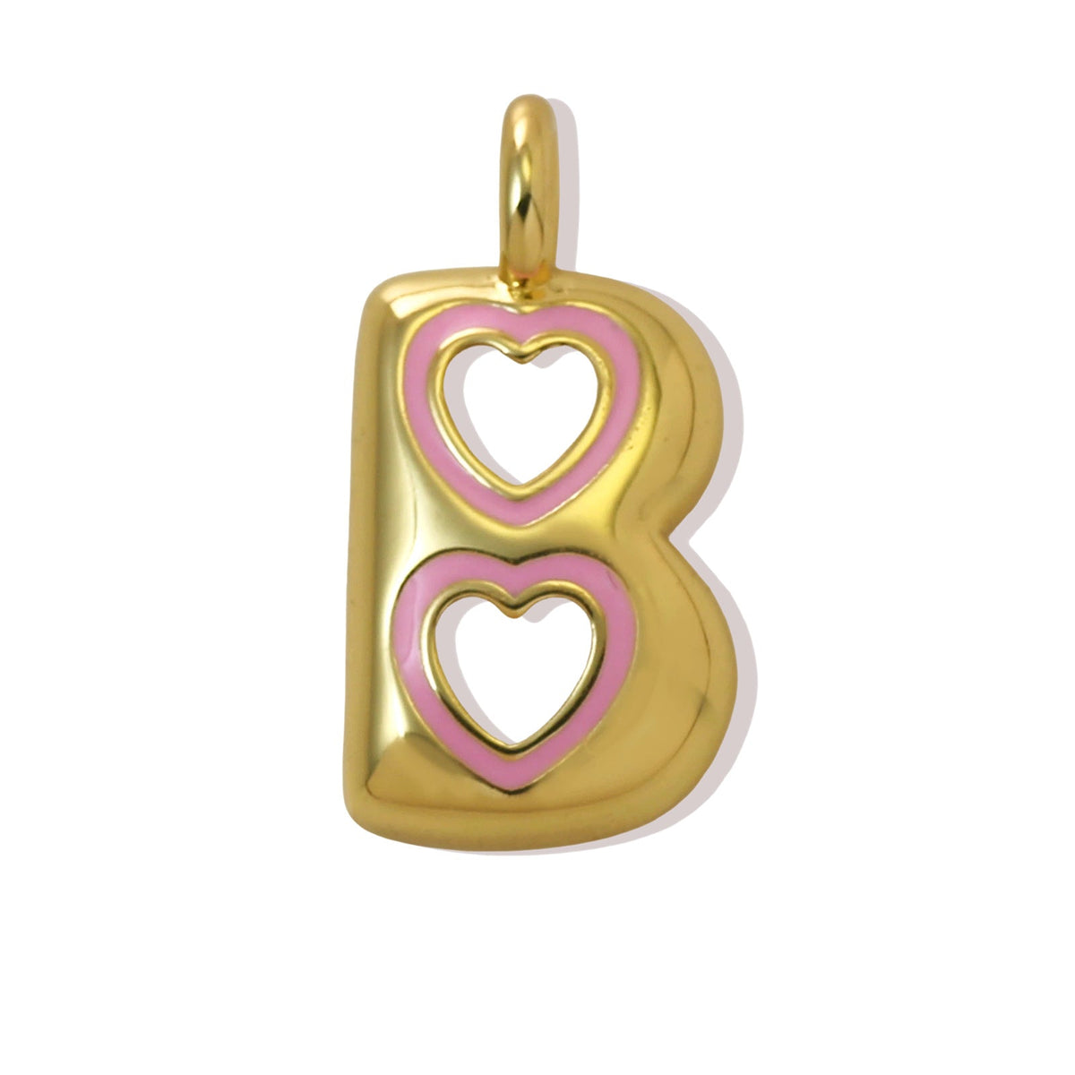 Xi English Letter Gold Simple Heart-shaped Pendant