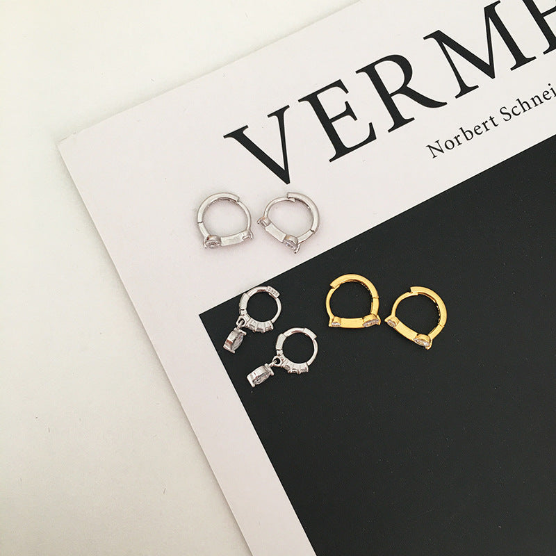 Sterling Female Ear Clip Before Sleep Zircon Small Rings