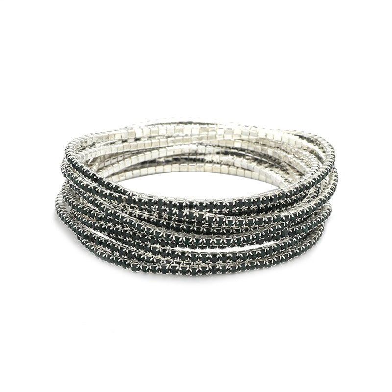 Rhinestone Stretch Bridal Korean Single Row Bracelet
