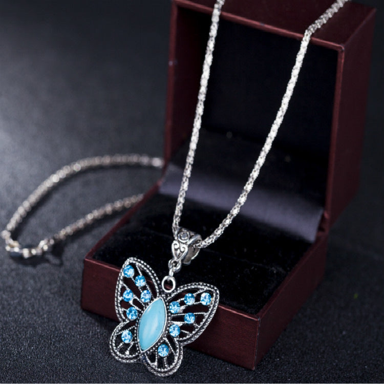 Cool Elegant Turquoise Butterfly Versatile Simple Jewelry Set