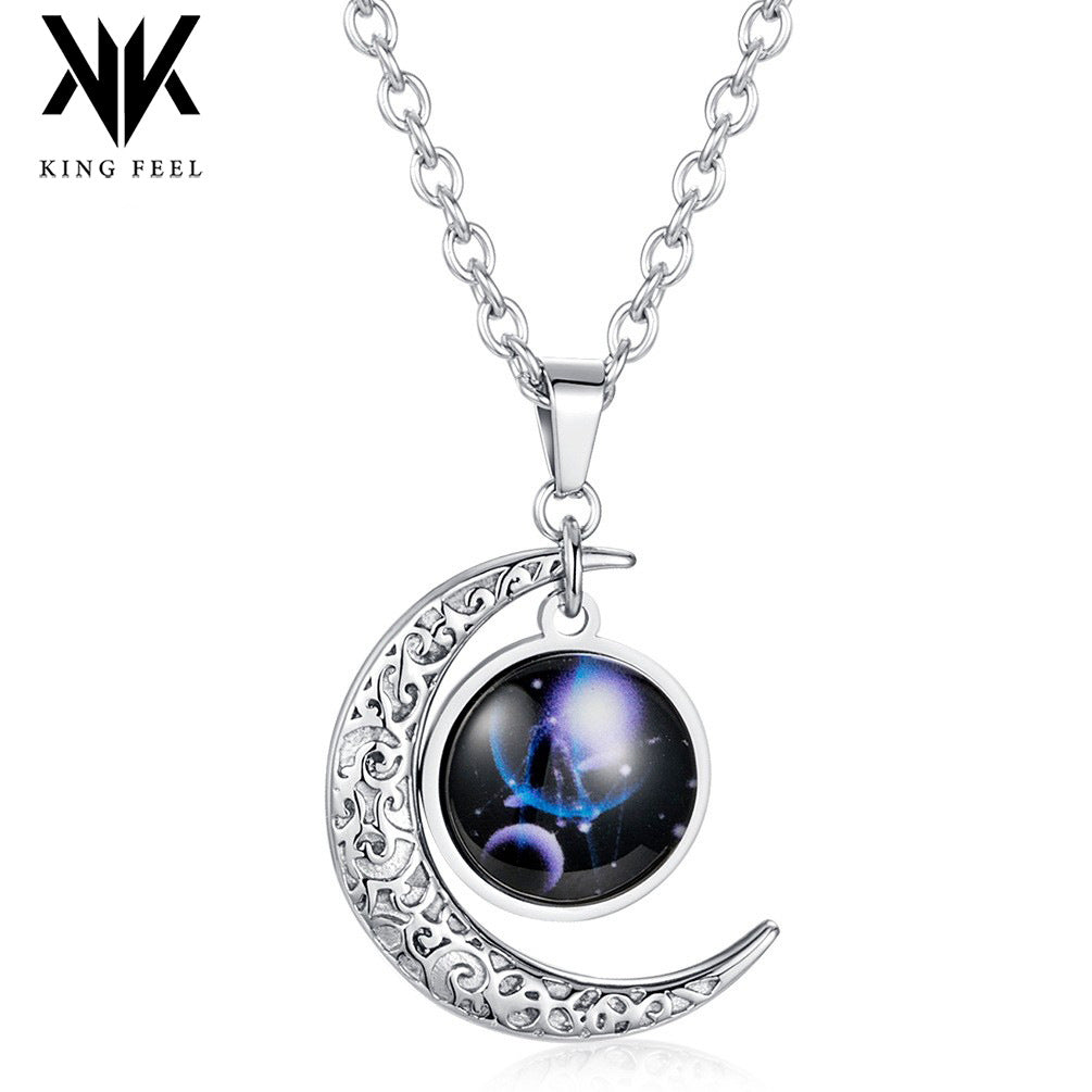 Starry Sky Noctilucent Wear Star Moon Sweater Pendant