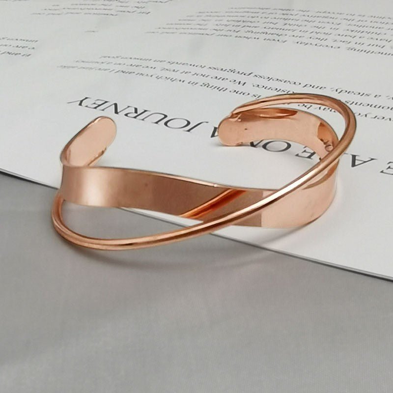 Cross Irregular Lines Twisted Personality Geometry Glossy Bracelet