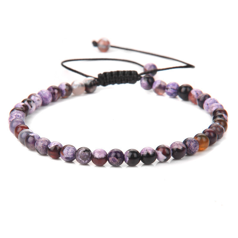 Natural Agate Stone Woven Female Beads Mini Energy Bracelets