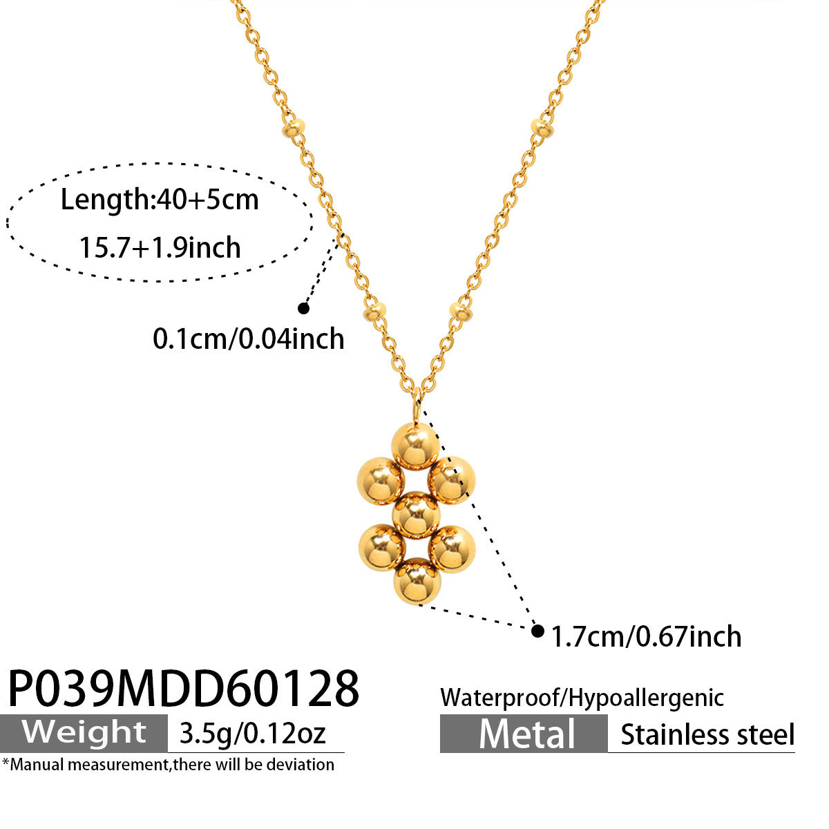 Niche Geometric Steel Ball Stitching Ear Design Fashion Simple Jewelry Set