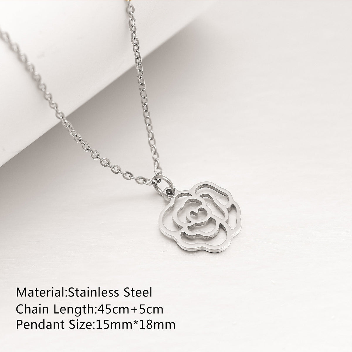 Women's Steel Simple Butterfly Clover Lucky Lotus Mushroom Clavicle Chain Color Necklace