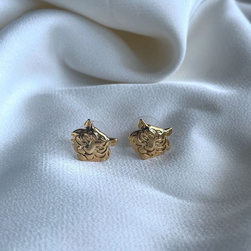 Trendy Fashion Minority Design Copper Gold-plated Tiger Head Necklaces
