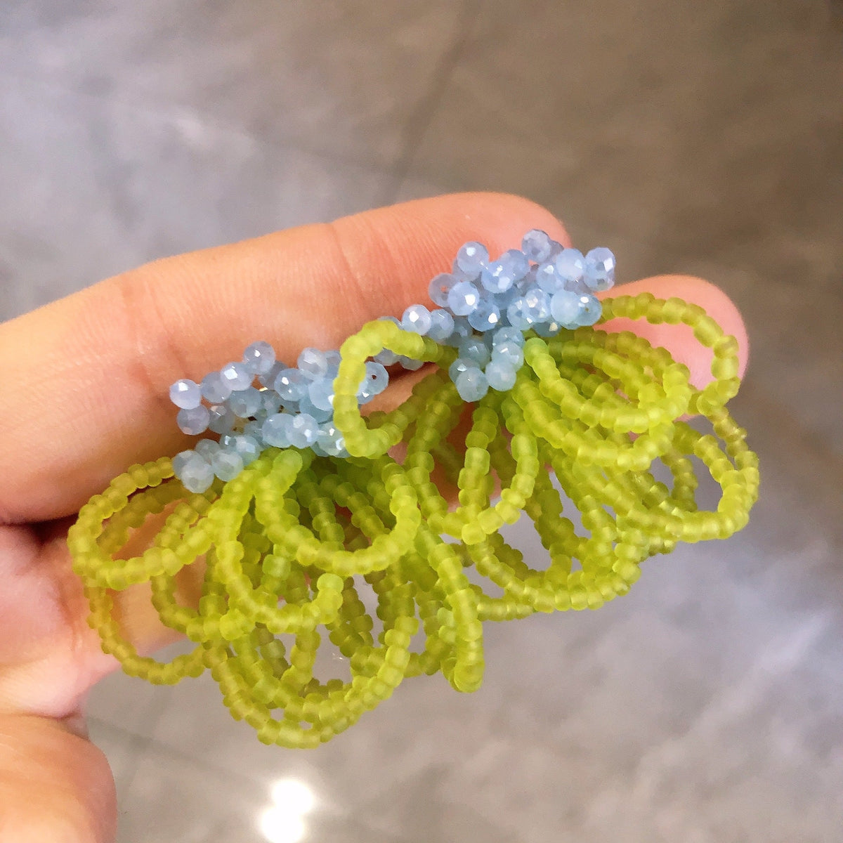 Women's Colorful Beaded Fresh Cute Flowers Design Handmade Stud Earrings