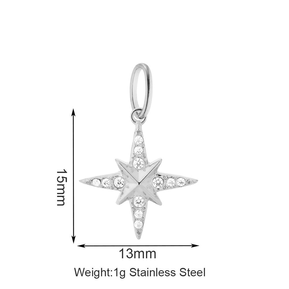 Vacuum Plating White Zirconium Four-leaf Clover Purse More Than Asterism Pendant