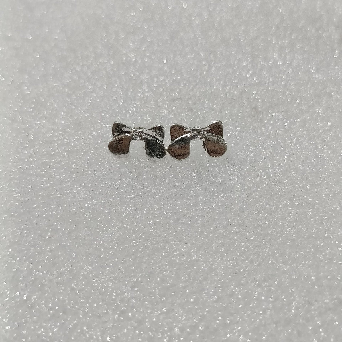 High-grade Bow Small Sier-plated Geometric Korean Earrings