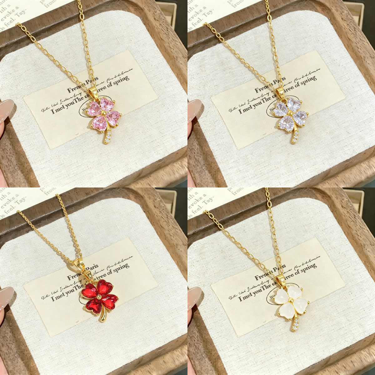 Women's Korean Creative Four-leaf Clover Titanium Steel Necklace