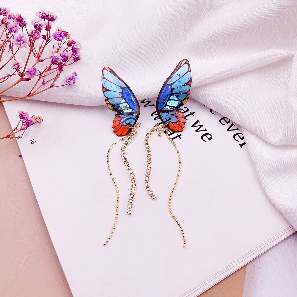 Women's Fashion Three-dimensional Butterfly Personalized Simple Long Rings