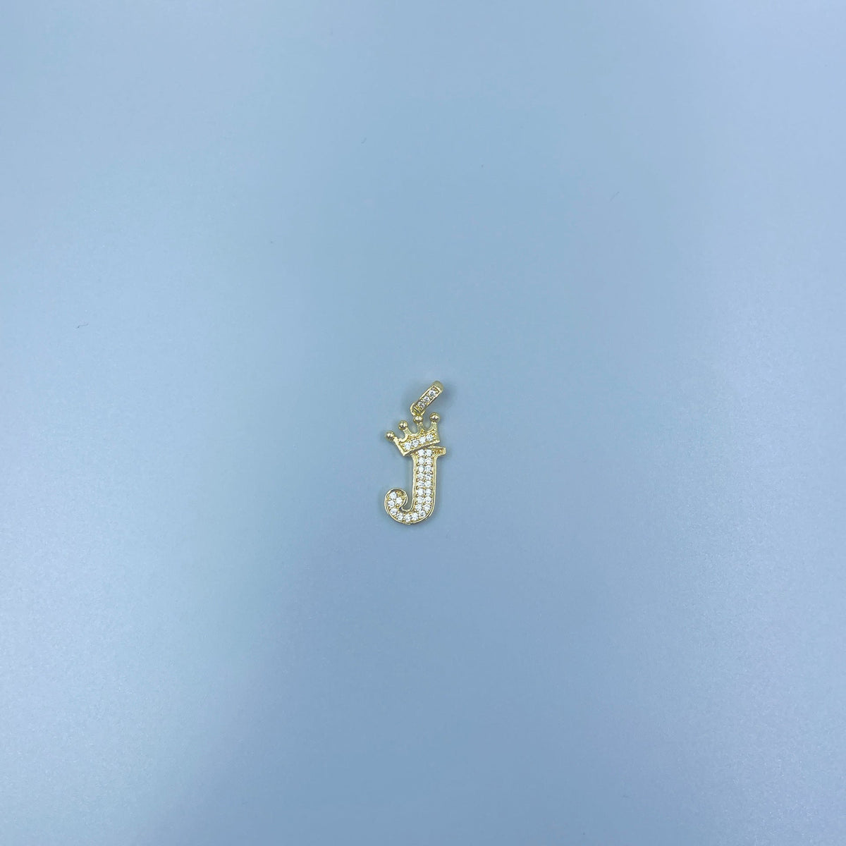 Full Diamond Crown Letters Copper Plated Real Gold Inlaid Zircon Pendant