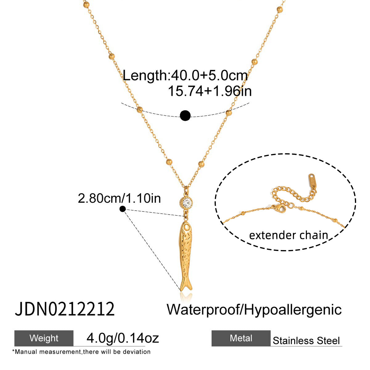 Titanium Steel Fish Light Luxury Minority Clavicle Chain Necklace