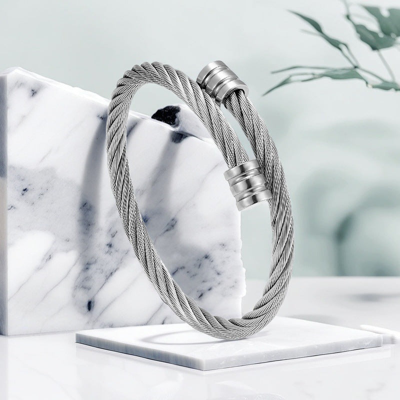 Wire Carrying Strap Fashion Simple No Color Fading Spiral Bracelets