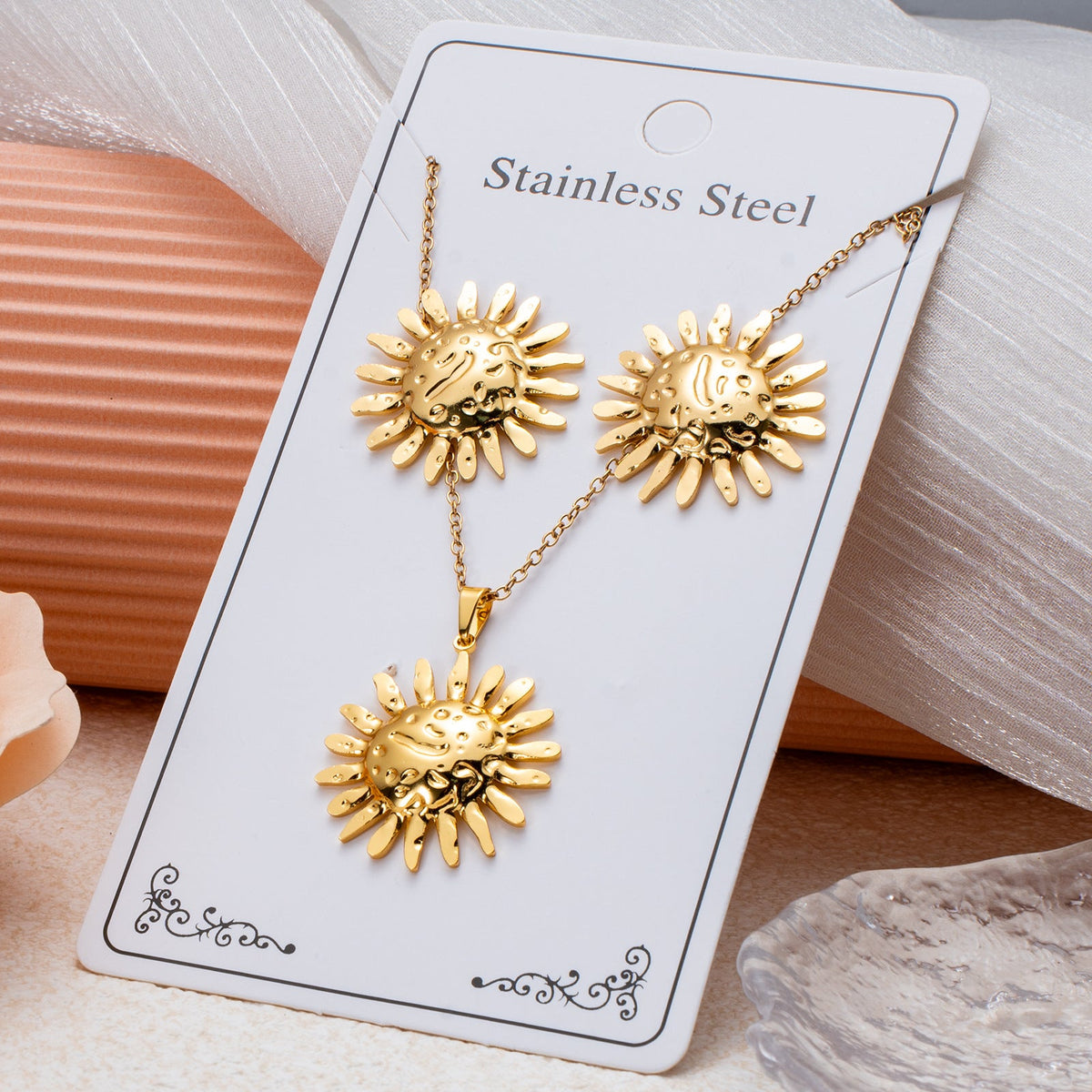 Series Stainless Steel Ear Light Luxury Jewelry Set