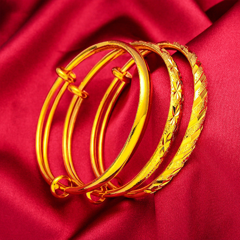Women's Round Stem Imitation Gold Vietnam Placer Glossy Bracelet