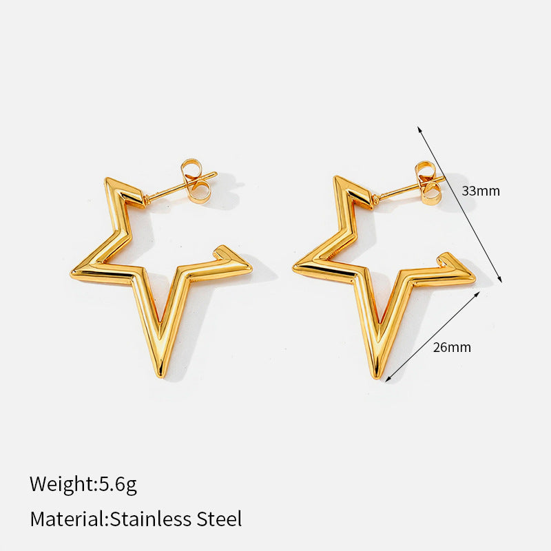 Women's Glossy Surface Water Drop Simple Commute High-grade Stainless Earrings