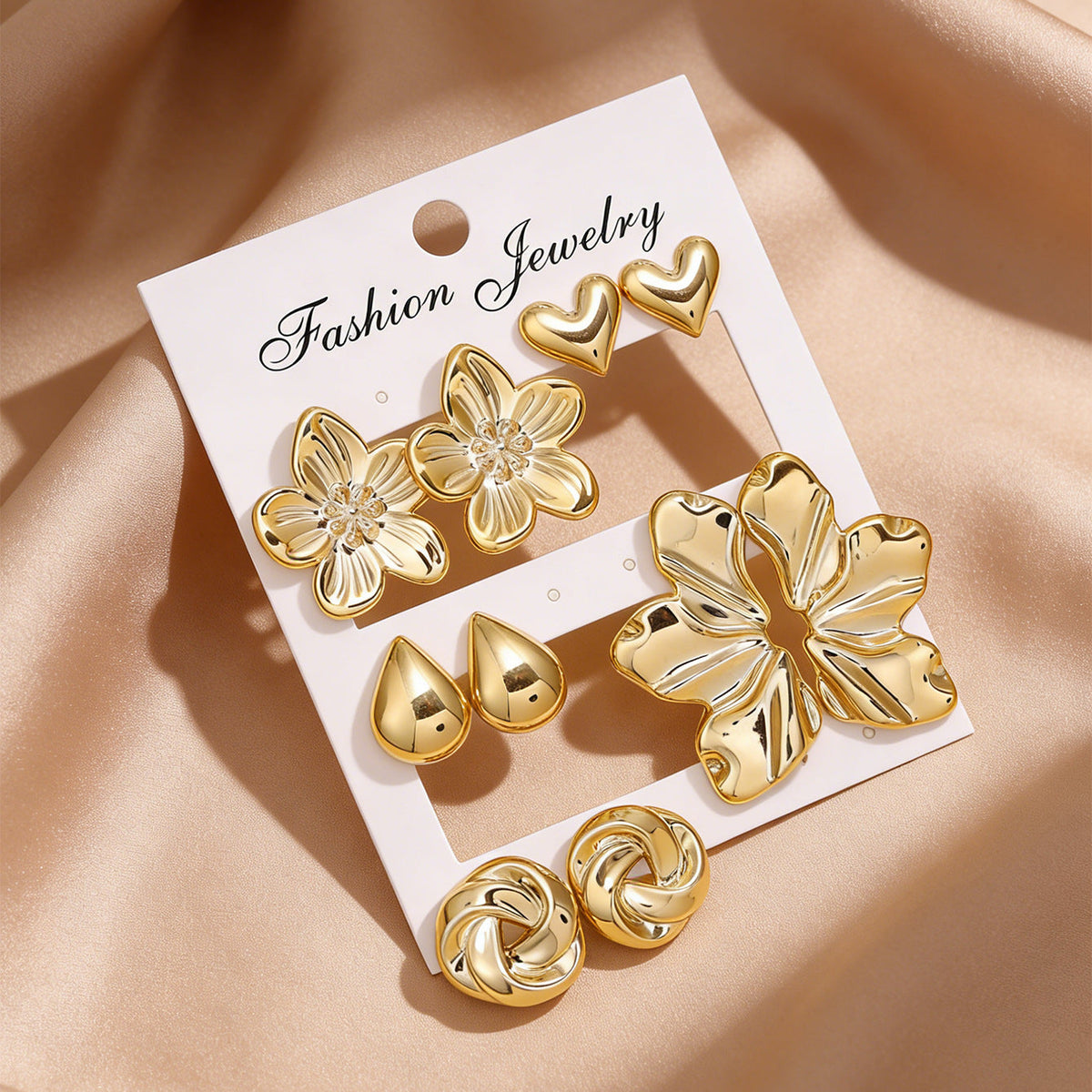 Beautiful Flowers Graceful Personality Matte Irregular Earrings