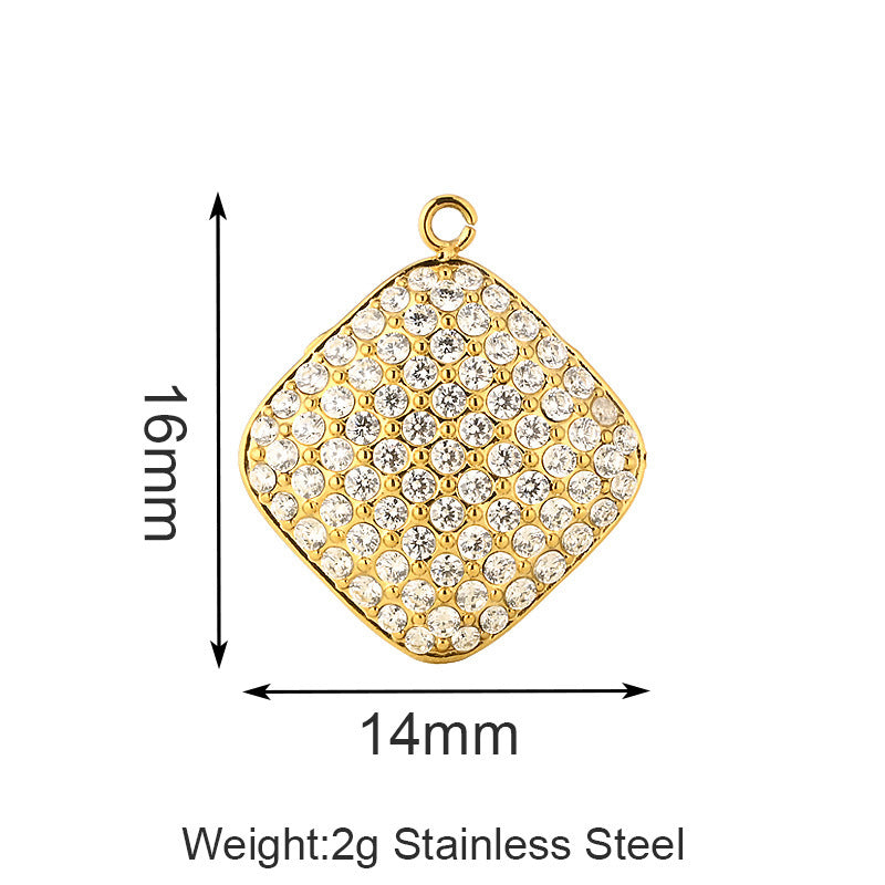 Stainless Steel Inlaid Zircon Clover Lucky Necklaces