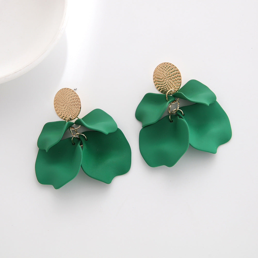 Women's Color Acrylic Pearl Tassel Spray Paint Eardrops Fashion Earrings
