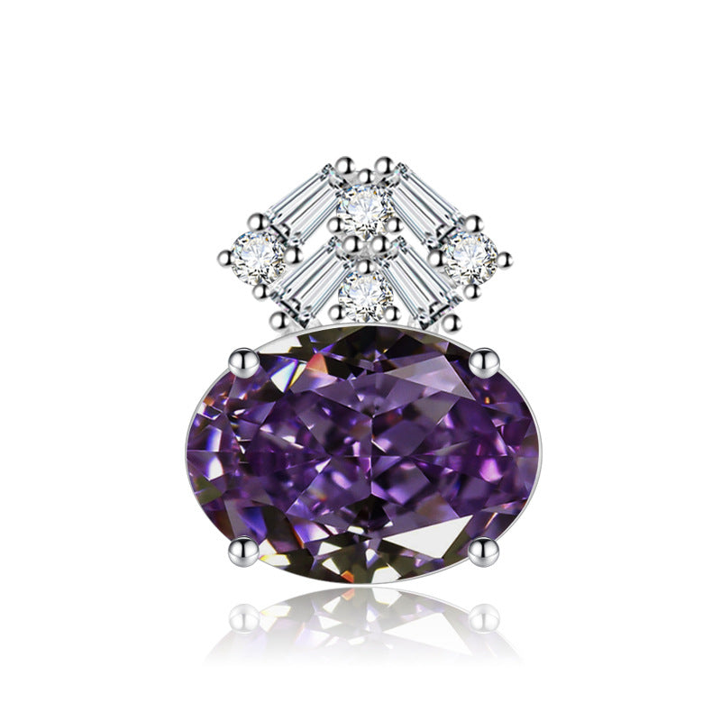Big Diamond High Carbon Ice Flower Pendant