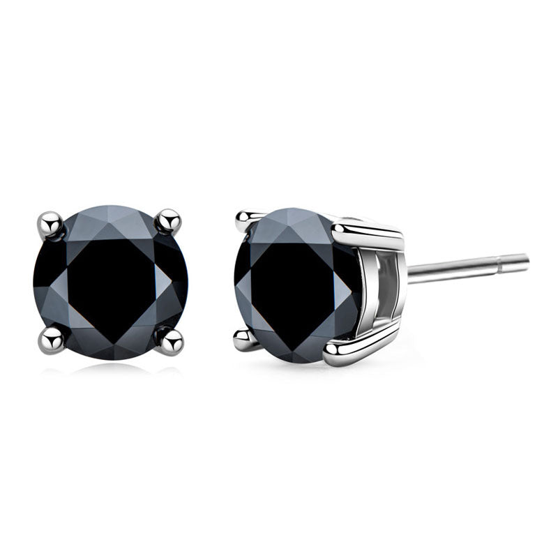 Moissanite Sterling Sier Needle Design Sense Delicate Stud Earrings
