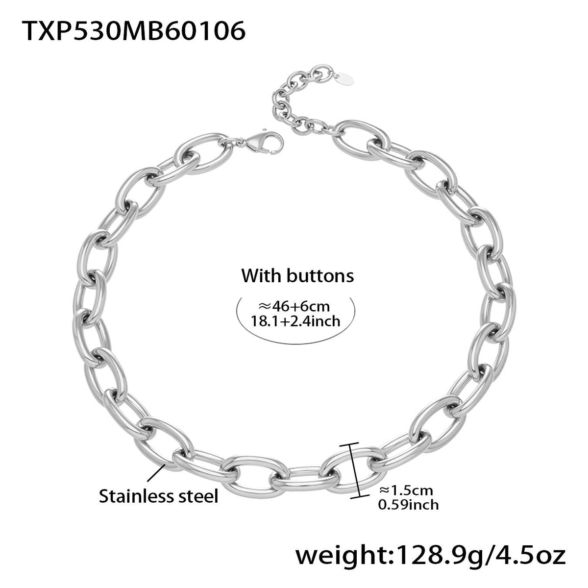 Thick Chain Stainless Steel Gold Plated Jewelry Set