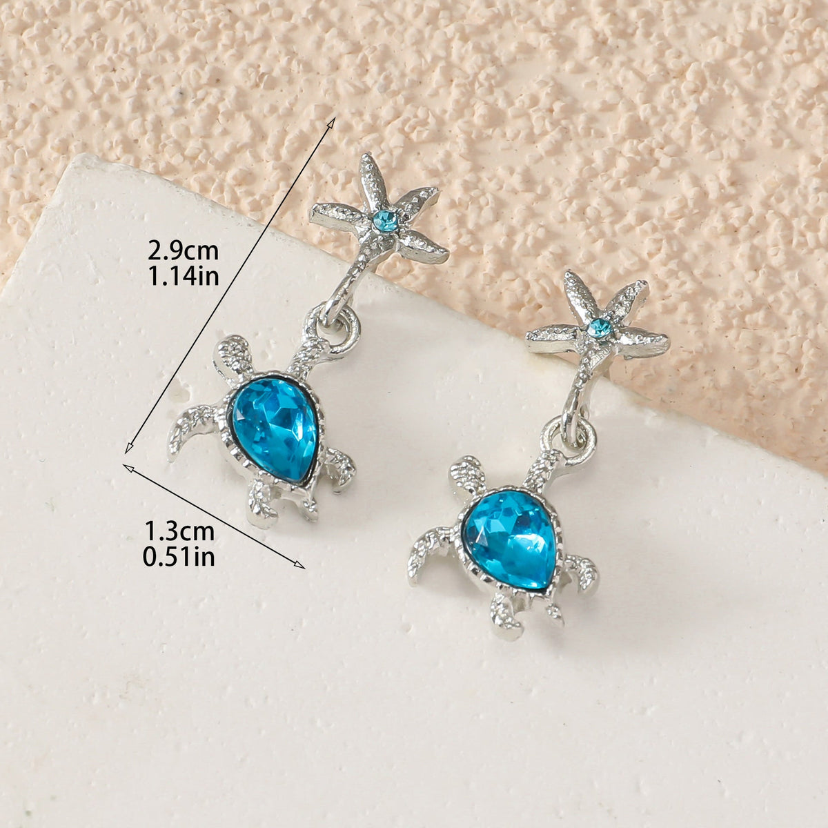 Women's Fashion Starfish Blue Sea Turtle Fresh Simple Summer Ocean Earrings