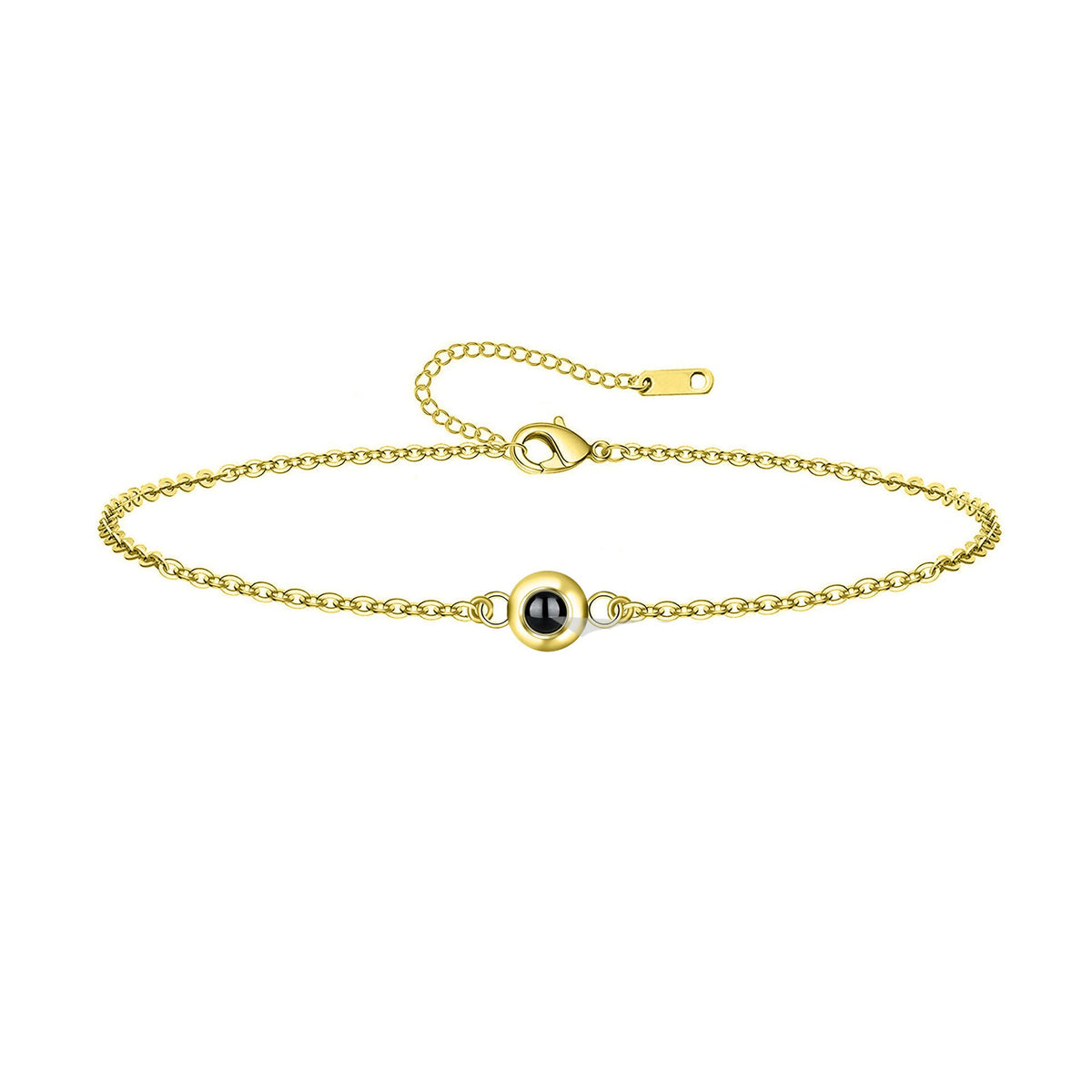 Women's & Men's Round Couple Projection One Pair Languages Bracelet