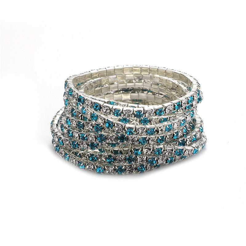 Rhinestone Stretch Bridal Korean Single Row Bracelet