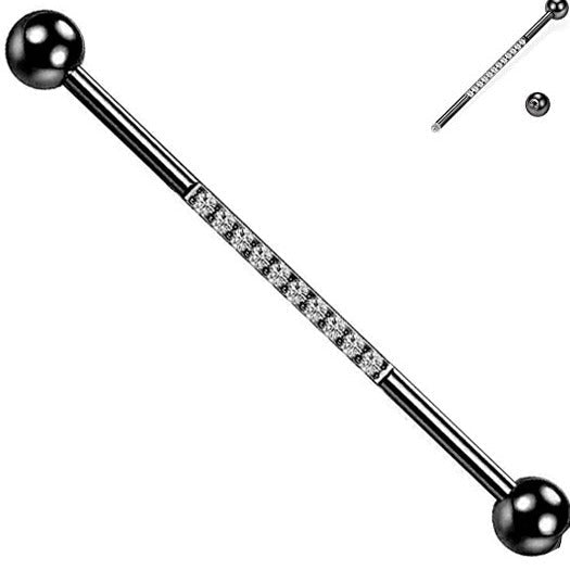 Holder Ear Bone Piercing Stainless Steel Zircon Barbell Fashion Inlaid Rings
