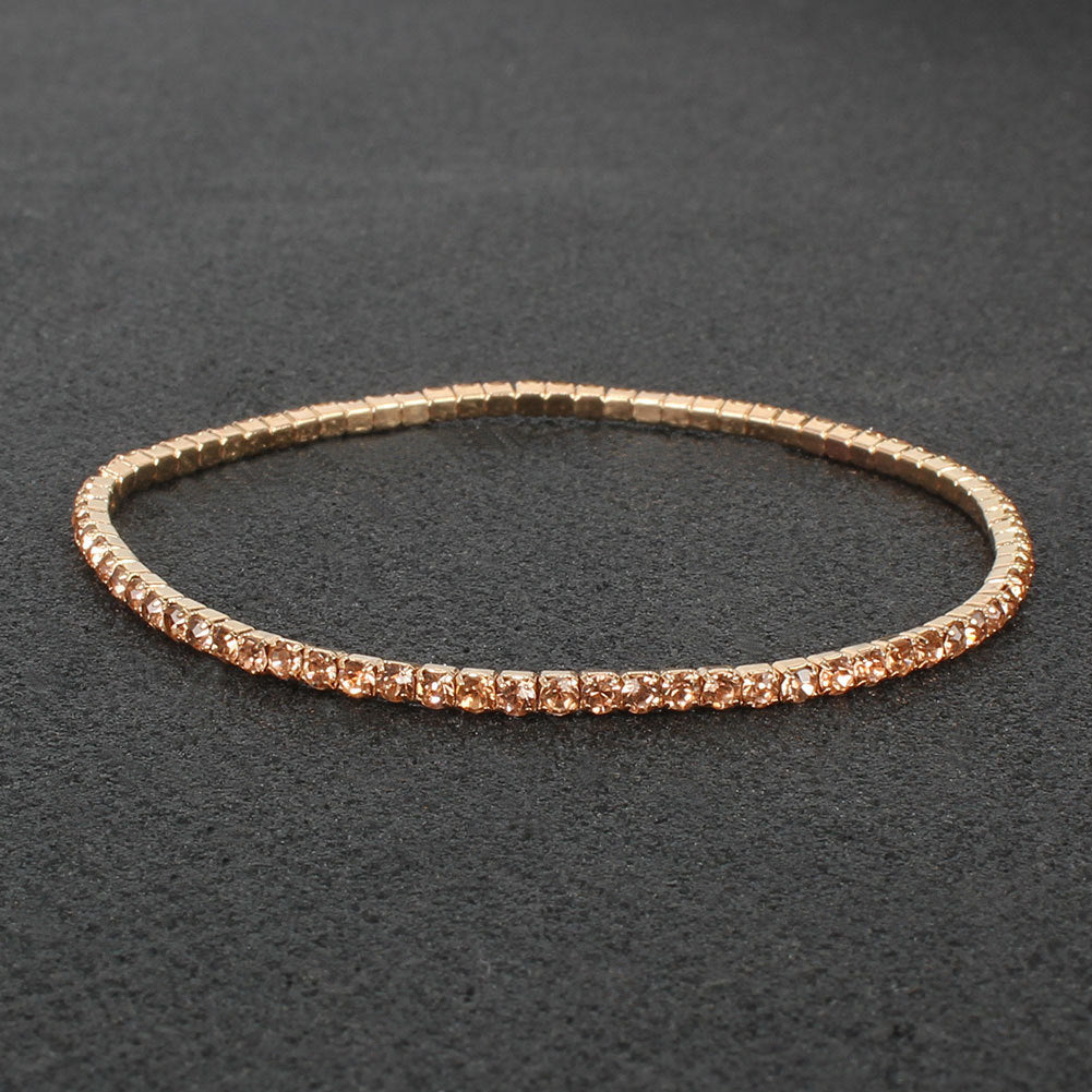 Row Stretch Thin Claw Chain Rhinestone Crystal Bracelets