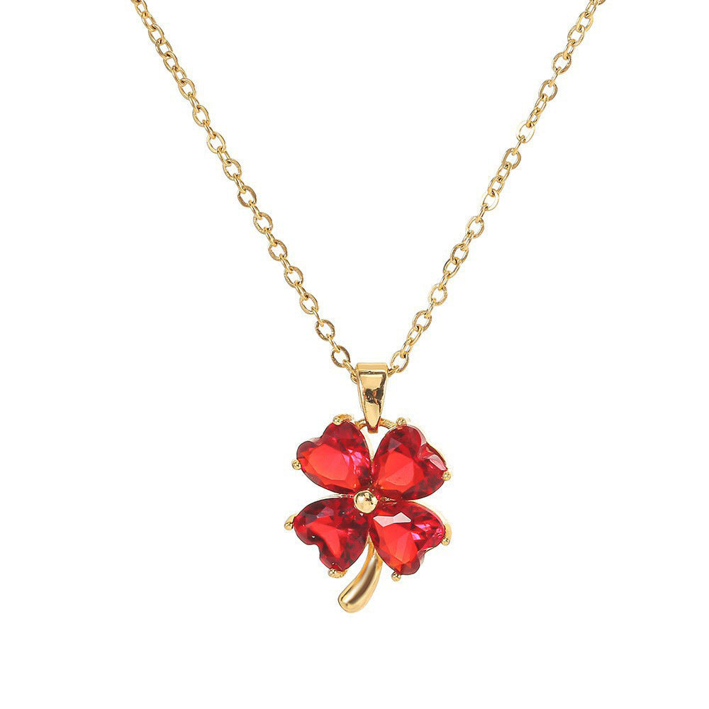 Women's Korean Creative Four-leaf Clover Titanium Steel Necklace
