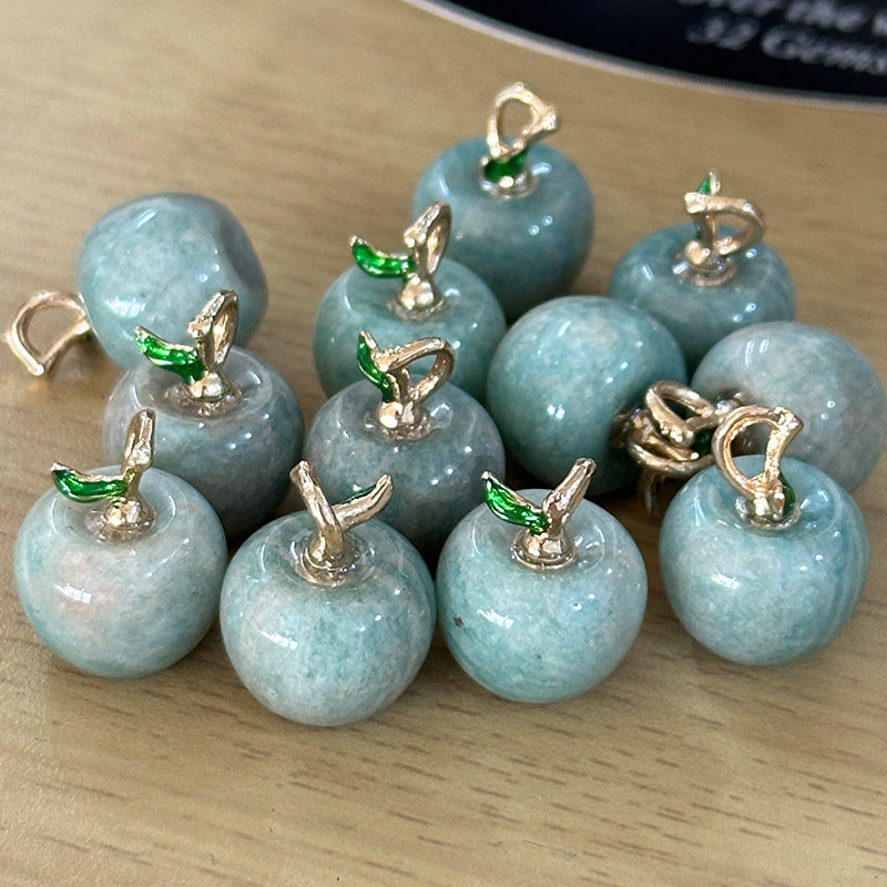 Apple Natural Stone Crystal Agate Amethyst Pink Pendants