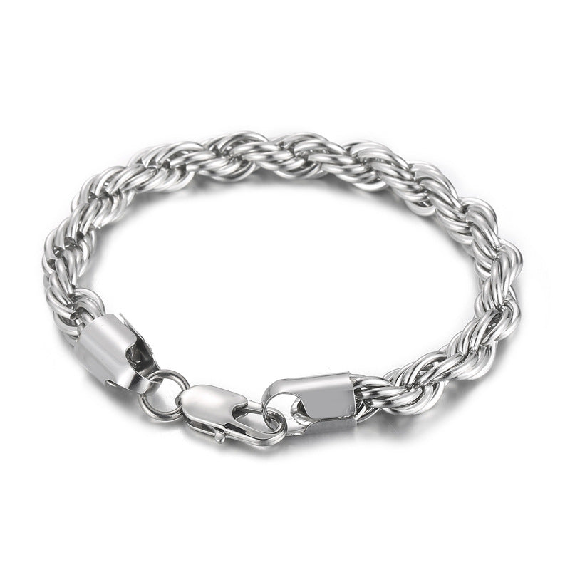 Men's Simple Buckle Hemp Flowers Chain Twisted String Fashion Bracelet