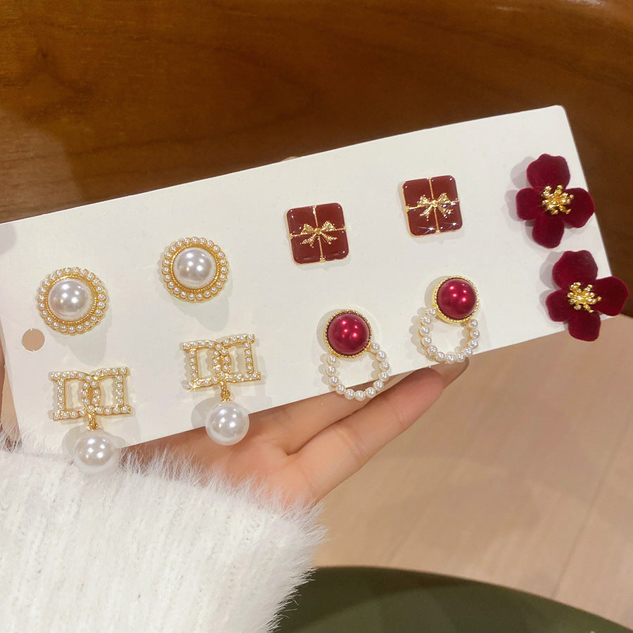 Flower Pearl Tassel Light Luxury High-grade Ear Rings