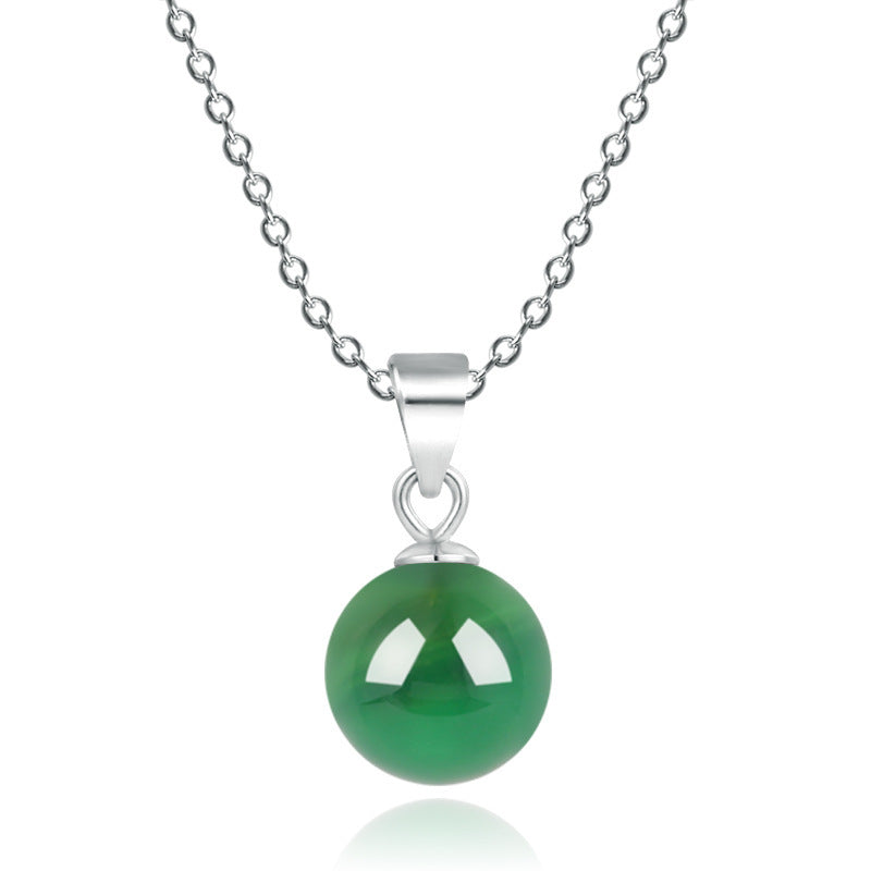 Retro Fashion Agate Ball Palace Style Emerald Pendants