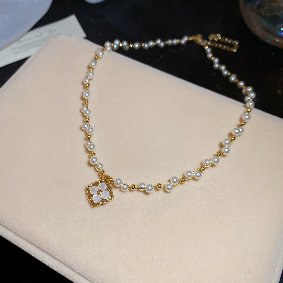French Style Zircon Flower Pearl Exquisite Elegant Niche Light Luxury Bracelets